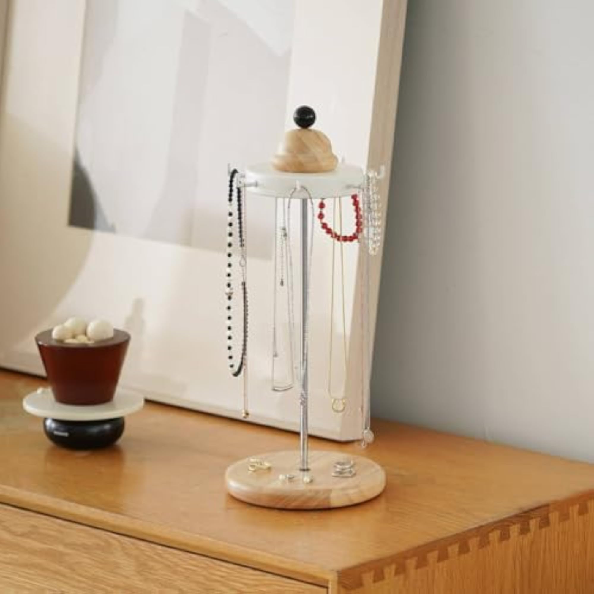 Minimalist Necklace Holder with Hooks